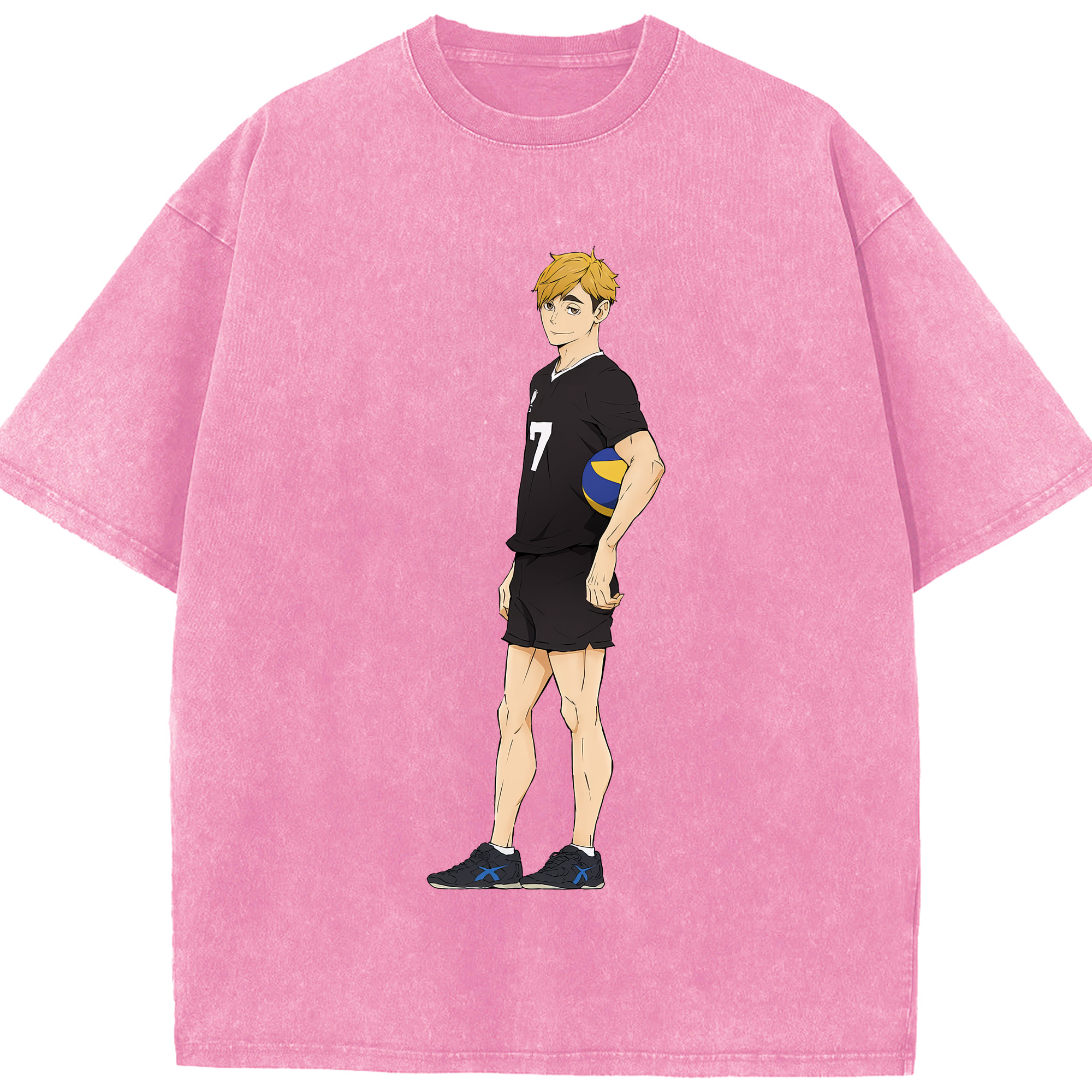 （画像用） ハイキュー!! Haikyu!! 綿100% ヴィンテージ風 半袖Tシャツ（フロントプリント）